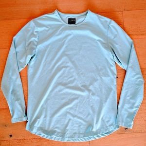 Cuts Clothing long sleeve shirt in Aqua with curved hem